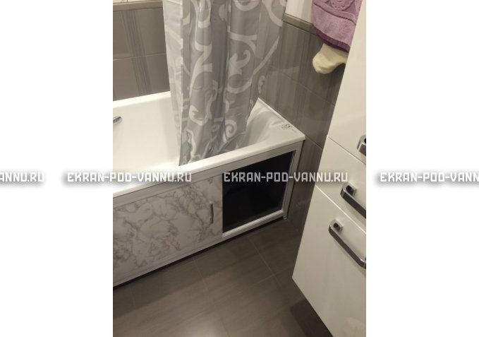Раздвижной экран EUROPLEX Комфорт серый мрамор – купить по цене 6250 руб. в интернет-магазине в городе Курск картинка 4