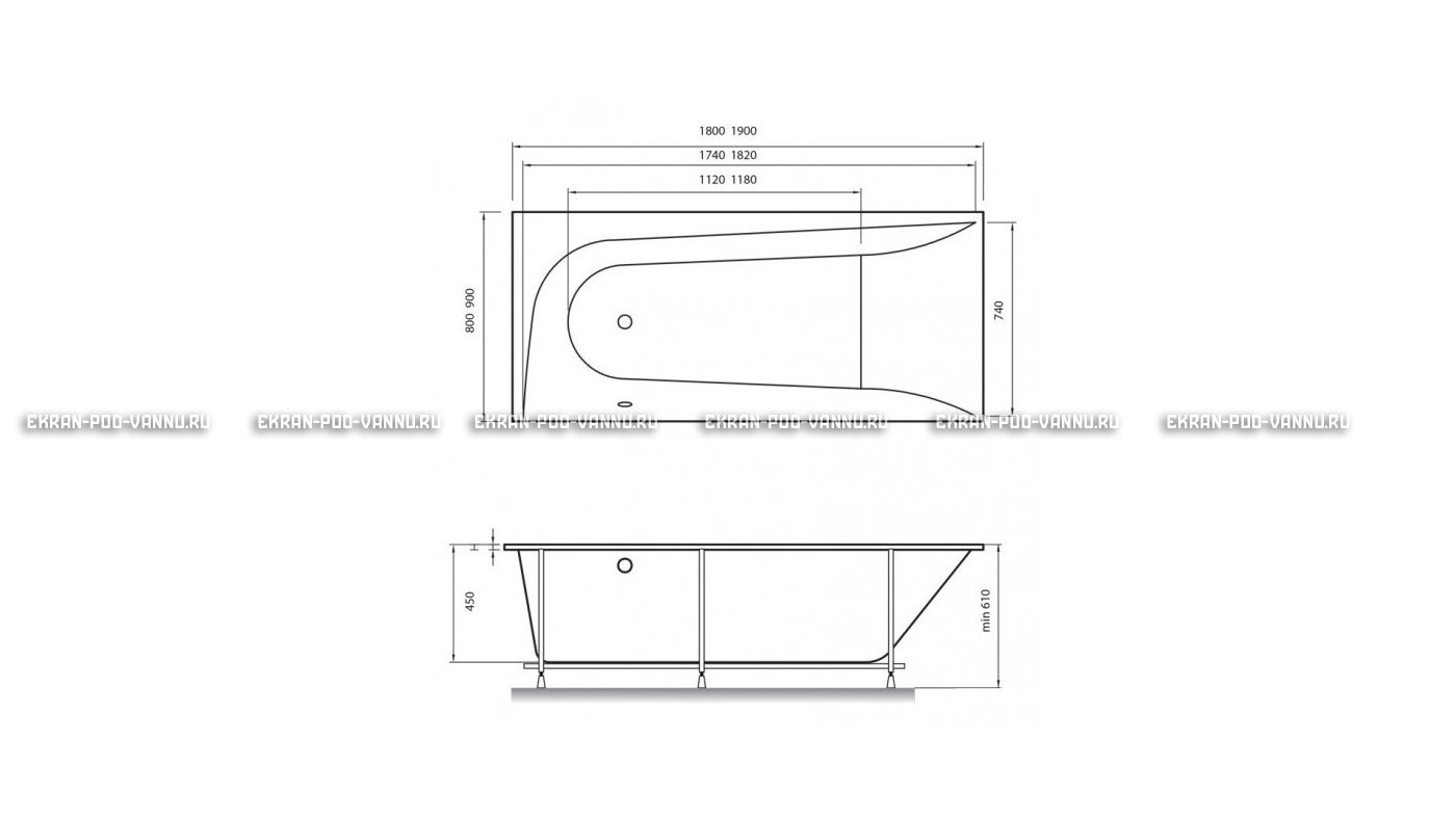Акриловая ванна Vayer Boomerang 180x80 – купить по цене 43210 руб. в интернет-магазине в городе Курск картинка 15