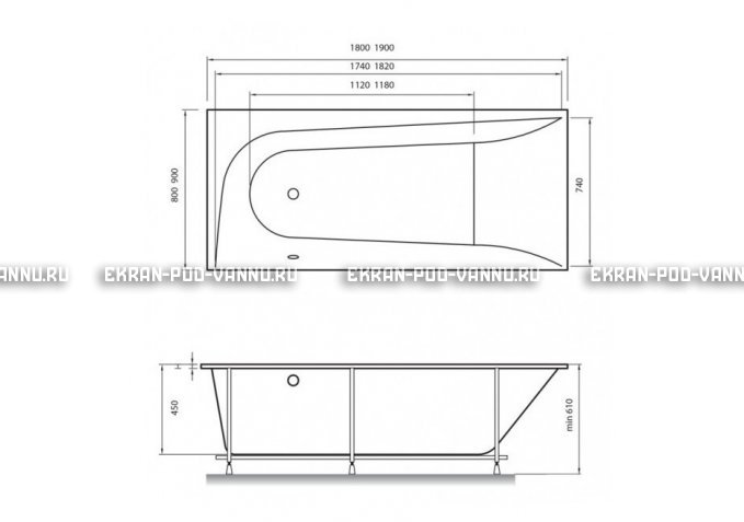 Акриловая ванна Vayer Boomerang 180x80 – купить по цене 43210 руб. в интернет-магазине в городе Курск картинка 4