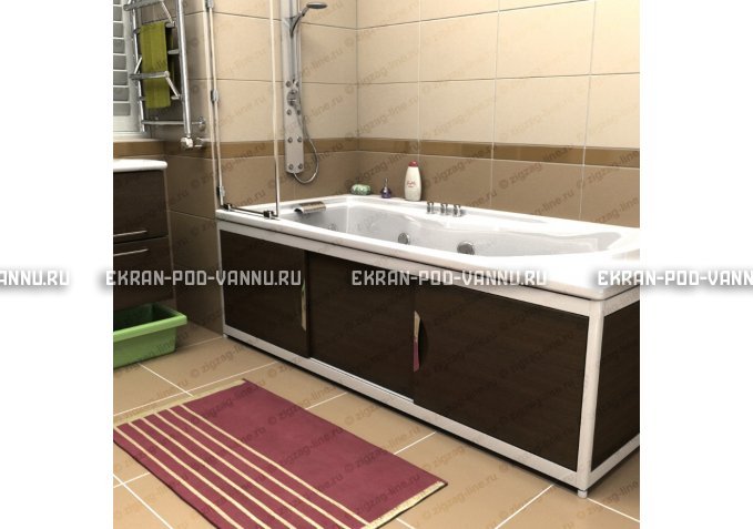 Экран из МДФ EMMY Малибу 170 венге в алюминиевой раме – купить по цене 7200 руб. в интернет-магазине в городе Курск картинка 1