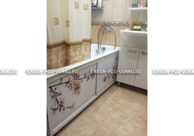 Раздвижной ФОТО экран - Белая акация – купить по цене 8500 руб. в интернет-магазине в городе Курск картинка 1