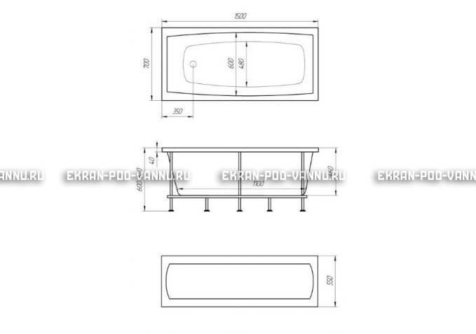 Акриловая ванна 1MarKa Melora 150x70 – купить по цене 12300 руб. в интернет-магазине в городе Курск картинка 4